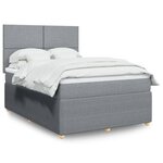 vidaXL Sommier à lattes de lit avec matelas Gris clair 140x190cm Tissu