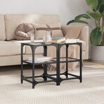 vidaXL Tables basses avec dessus en verre transparent 2 Pièces acier