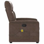 vidaXL Fauteuil inclinable de massage marron tissu microfibre