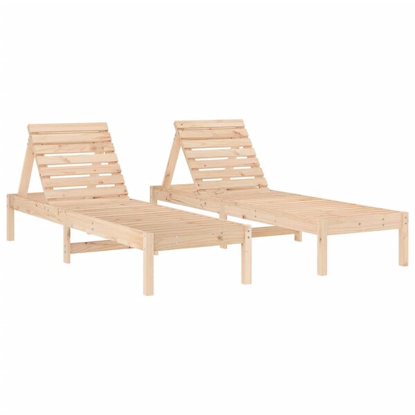 vidaXL Chaises longues lot de 2 199 5x60x74 cm bois massif de pin