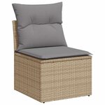 vidaXL Salon de jardin avec coussins 6 Pièces beige résine tressée