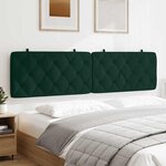 vidaXL Coussin de tête de lit vert foncé 200 cm velours
