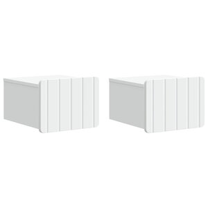 vidaXL Cabinet de chevet mural 2 Pièces Blanc 33 x 34 5 x 24 cm