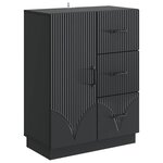 vidaXL Buffet avec tiroir Noir 66 x 34 5 x 87 cm Bois d'ingénierie