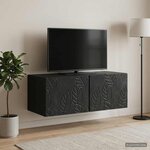 vidaXL Meuble TV mural 98 x 41 x 30 cm Noir Bois d'ingénierie