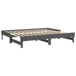 vidaXL Lit coulissant Gris 2x(100x200) cm Bois de pin massif