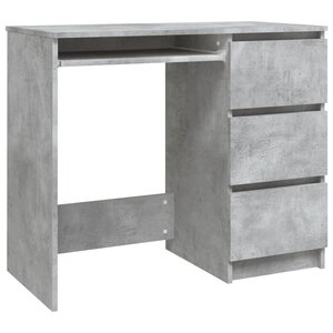 Bureau table poste de travail meuble d'ordinateur informatique étude 90 x 45 x 76 cm bois d’ingénierie gris 02_0023849