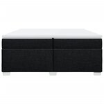 vidaXL Sommier à lattes de lit avec matelas Noir 200x200 cm Tissu