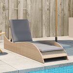 vidaXL Chaise longue avec coussin beige 60x205x73 cm résine tressée