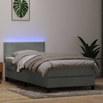 vidaXL Sommier à lattes de lit et matelas et LED gris clair 80x210 cm velours