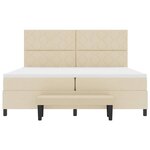 vidaXL Lit à ressorts avec tête de lit Crème 200 x 200 cm tissu
