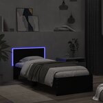 vidaXL Cadre de lit sans matelas avec lumières LED noir 90x200 cm