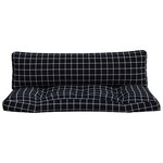 vidaXL Coussins de palette lot de 2 motif à carreaux noir tissu Oxford