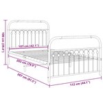 vidaXL Cadre de lit métal sans matelas et pied de lit blanc 107x203 cm