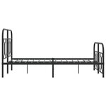 vidaXL Cadre de lit métal sans matelas avec pied de lit noir 120x200cm