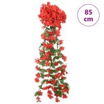 vidaXL Guirlandes de fleurs de Noël 3 Pièces rouge 85 cm