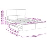 vidaXL Lit de Rangement Blanc 140 x 190 cm Bois d'ingénierie