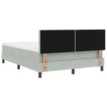 Lit Box Spring vidaXL avec Matelas et Lumière LED Gris clair 160x200 cm Velours