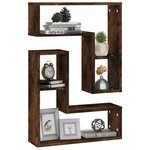 vidaXL Étagères murales 2 Pièces Chêne fumé 50x15x50 cm Bois d'ingénierie