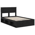 vidaXL Cadre de lit avec matelas Noir 135 x 190 cm Pin massif