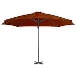 vidaXL Parasol de jardin en porte-à-faux avec mât en aluminium