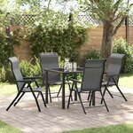 vidaXL Ensemble de salle à manger pour jardin 5 Pièces Gris Poly rotin