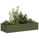 vidaXL Jardinière vert olive 200x80x40 cm acier
