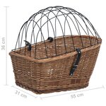 vidaXL Panier arrière de vélo avec couvercle 55x31x36 cm Saule naturel