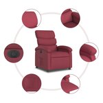 vidaXL Fauteuil inclinable électrique Rouge bordeaux Tissu
