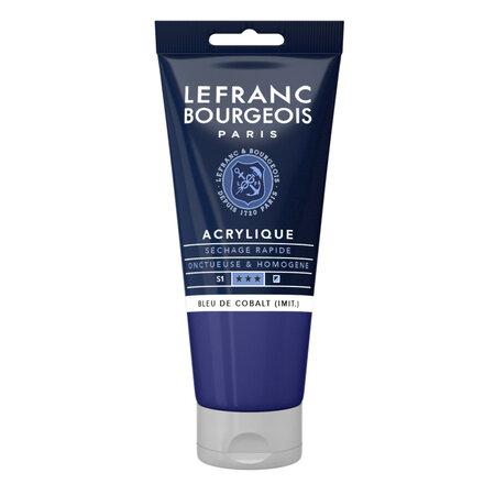 Peinture acrylique en tube bleu de cobalt 80ml lefranc & bourgeois