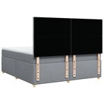 vidaXL Sommier à lattes de lit avec matelas Gris clair 200x200cm Tissu