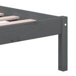 vidaXL Cadre de lit sans matelas gris bois massif
