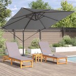 vidaXL Parasol Roma Anthracite 286 x 285 x 265 cm Polyester  Aluminium