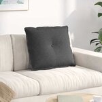 vidaXL Coussin de Dos Gris foncé 60 x 50 cm Tissu en velours côtelé