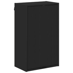 vidaXL Cabinet de salle de bain Montage mural Noir 39 x 23 5 x 65 cm