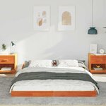 vidaXL Cadre de lit Brun cire 140 x 200 cm Pin massif