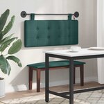 vidaXL Tête de lit suspendue Avec lumière LED Vert foncé Tissu