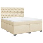 vidaXL Sommier à lattes de lit avec matelas Crème 180x200 cm Tissu