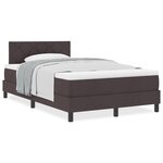 vidaXL Lit boxspring avec matelas marron foncé 120x190 cm tissu