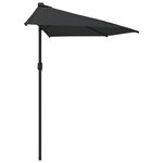 vidaXL Parasol de balcon avec mât en aluminium Noir 300x155x223cm Demi