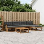 vidaXL Ensemble de canapés d'extérieur 6 Pièces Naturel et Anthracite