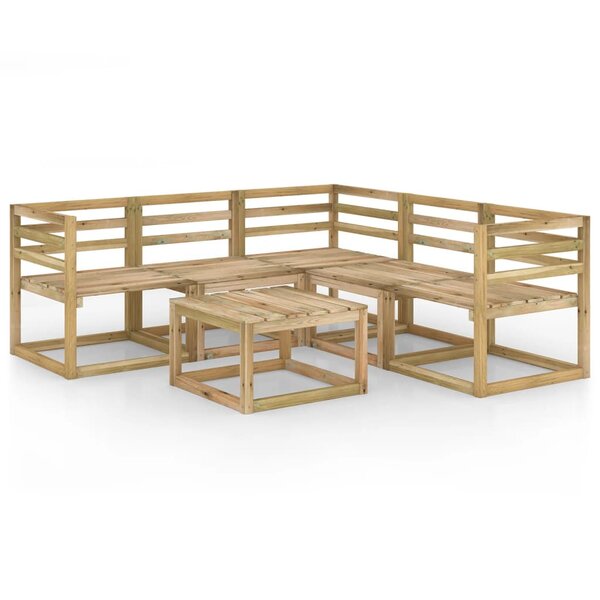 vidaXL Salon de jardin 6 Pièces bois de pin imprégné de vert