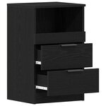 Table de chevet vidaXL Noir Chêne 40x35x65 cm en bois d'ingénierie