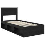 vidaXL Cadre de lit avec matelas Noir 100 x 200 cm Pin massif