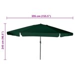 vidaXL Parasol de jardin Vert et Noir 395 x 395 x 245 cm