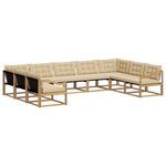 vidaXL Ensemble de canapés d'extérieur 9 pc Blanc et Beige