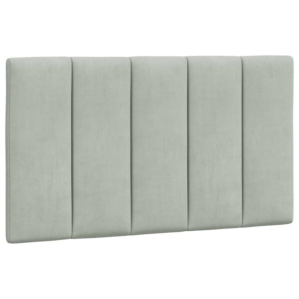 vidaXL Coussin de tête de lit gris clair 80 cm velours