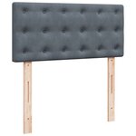 vidaXL Sommier à lattes de lit et matelas Gris foncé 90x200 cm Velours
