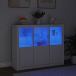 vidaXL Buffets avec lumières LED 3 Pièces blanc bois d'ingénierie