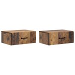 vidaXL Cabinet de chevet mural 2 Pièces Bois ancien 49 x 34 5 x 20 cm